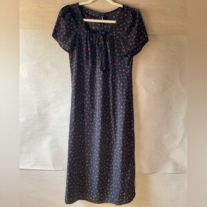 Allegra K Black Floral Midi Dress. NWT. Size M